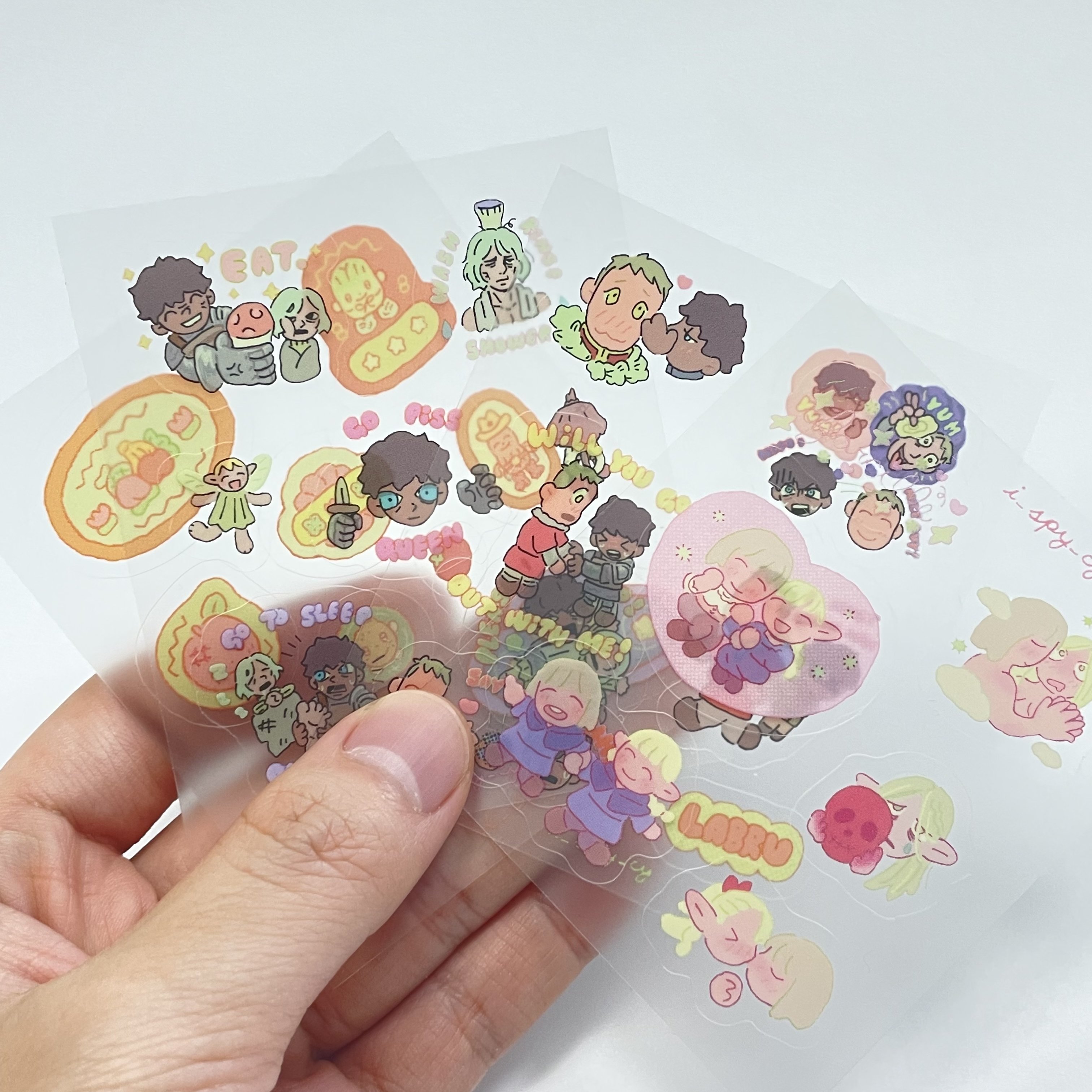 Custom Self Adhesive Matte pet Sticker Sheet Clear Sticker Transparent Kiss Cut Sticker