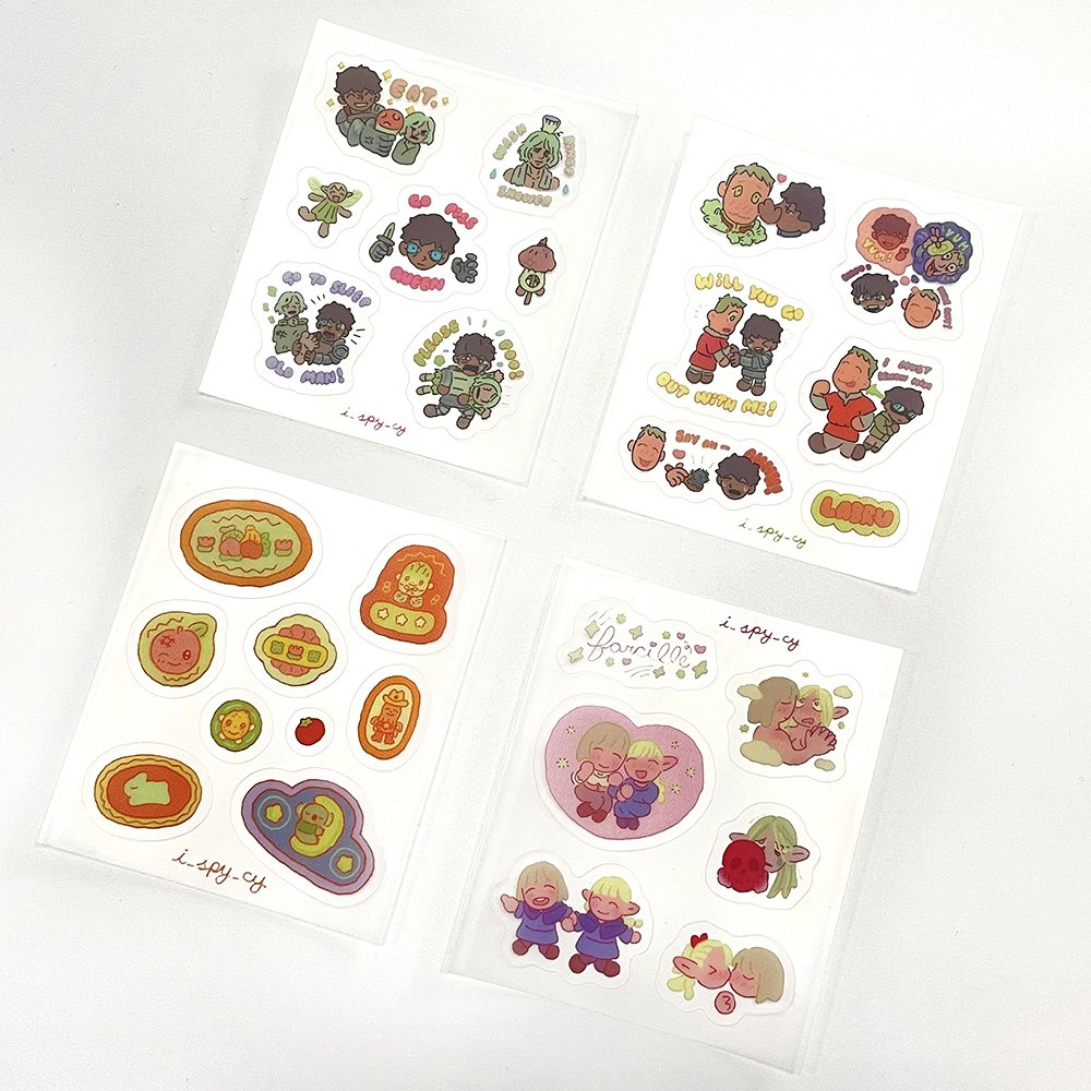 Custom Self Adhesive Matte pet Sticker Sheet Clear Sticker Transparent Kiss Cut Sticker