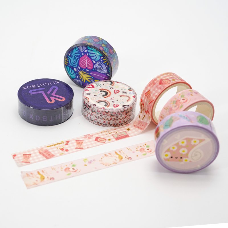 Masking Custom Private Adhesive Laptop Planner Aesthetic Cute Cartoon Decorative Washi Paper Tape Sticker Printing Manufacturer