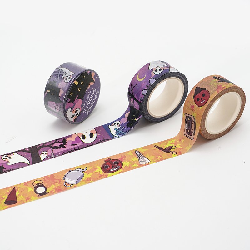 Masking Custom Private Adhesive Laptop Planner Aesthetic Cute Cartoon Decorative Washi Paper Tape Sticker Printing Manufacturer
