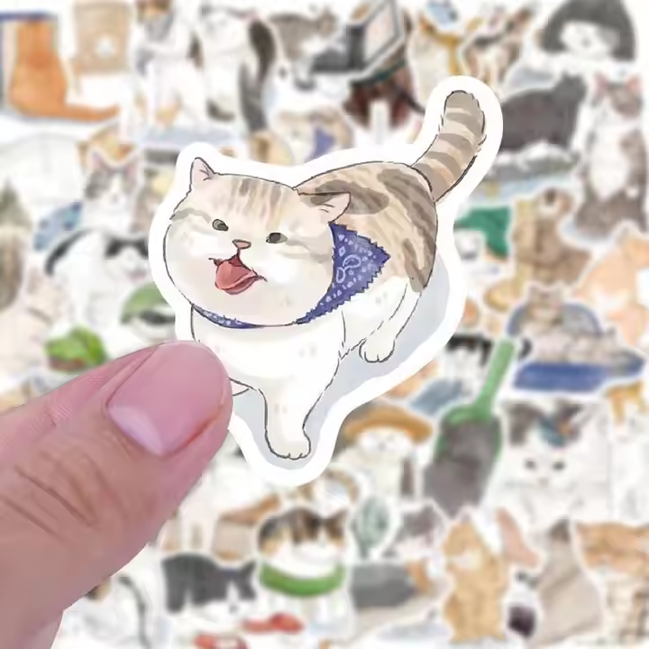 Custom Cartoon Computer Die-Cut Vinyl Labels Waterproof PET Profile Adhesive Sticker Glossy PVC PC Paper Glue Gift Printing Use