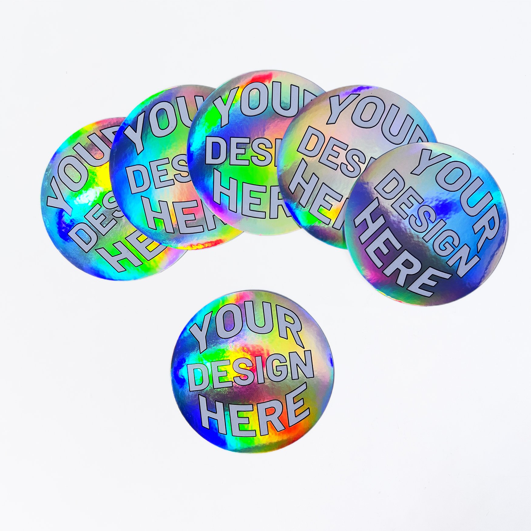Custom UV Resist Waterproof Vinyl Rainbow Silver Laser Hologram Sticker Label Custom Logo Die Cut Glitter Holographic Stickers