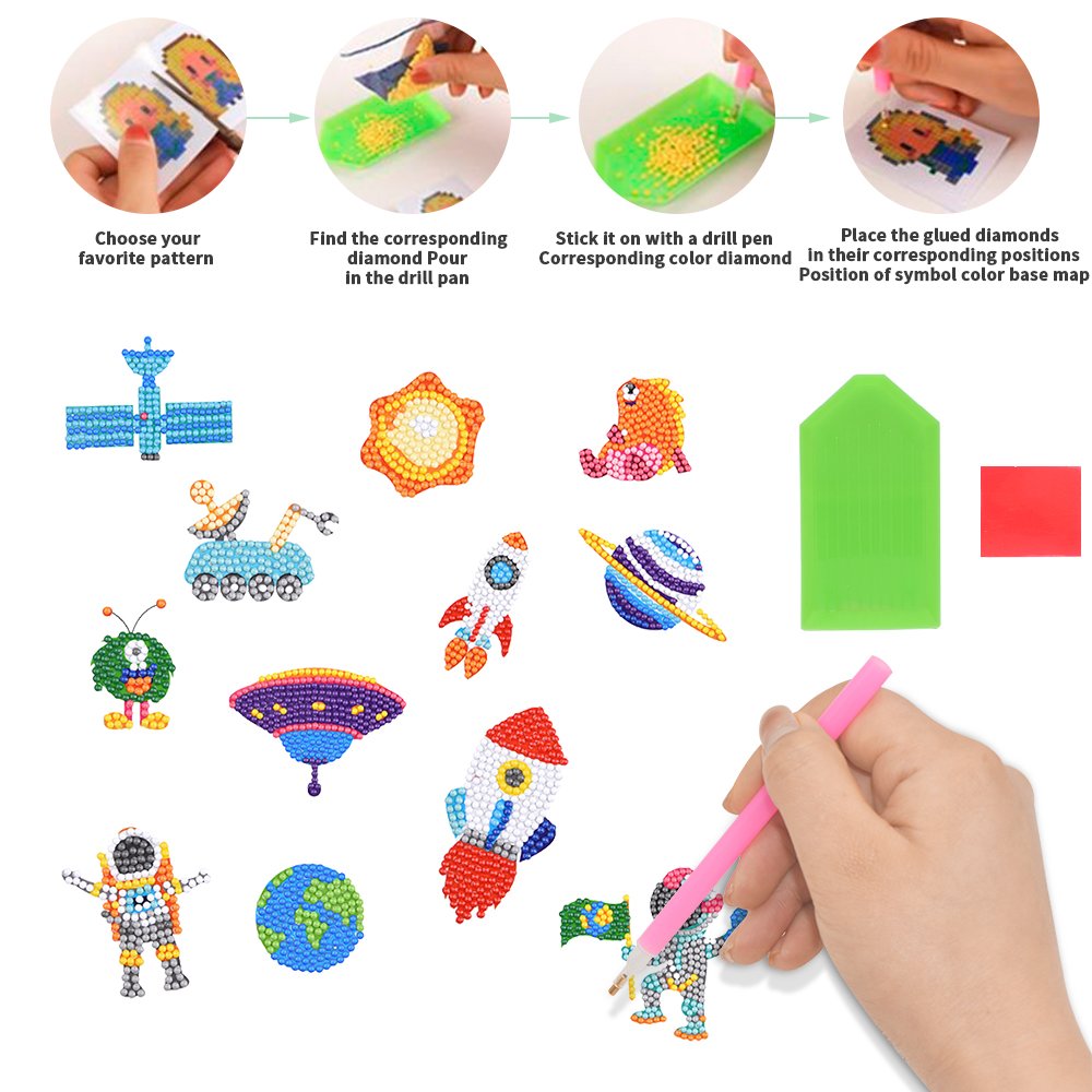 2024 New Children's Diamond Painting Set DIY Stickers Diamond Painting Character Gemstone Painting Set