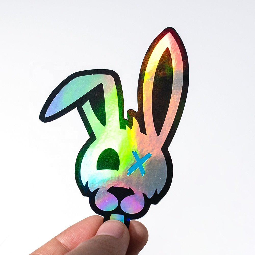 LOW MOQ Custom Popular Cartoon Die Cut Laser Reflective Hologram Sticker Anime Holographic Sticker for Promotion