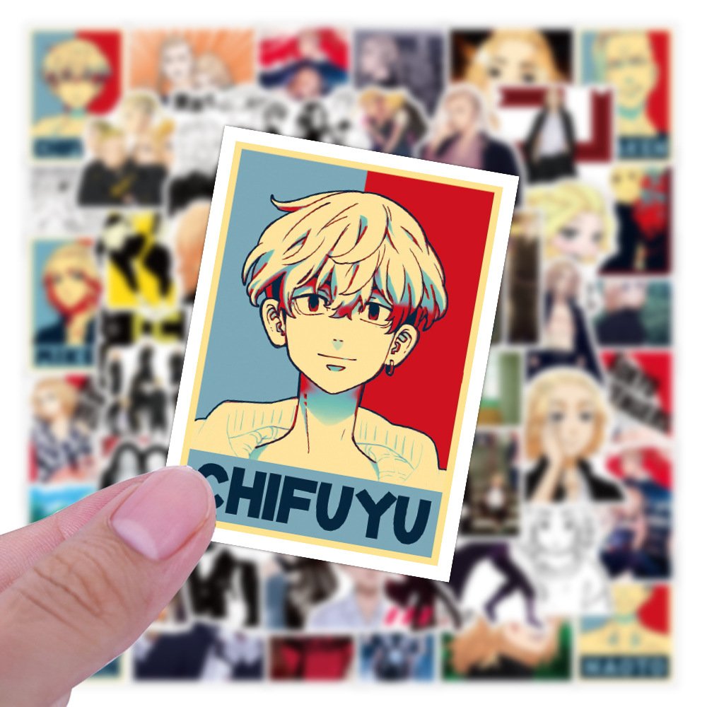 New Anime 50Pcs/bag Tokyo Revengers Sticker Waterproof movable custom Cartoon stickers