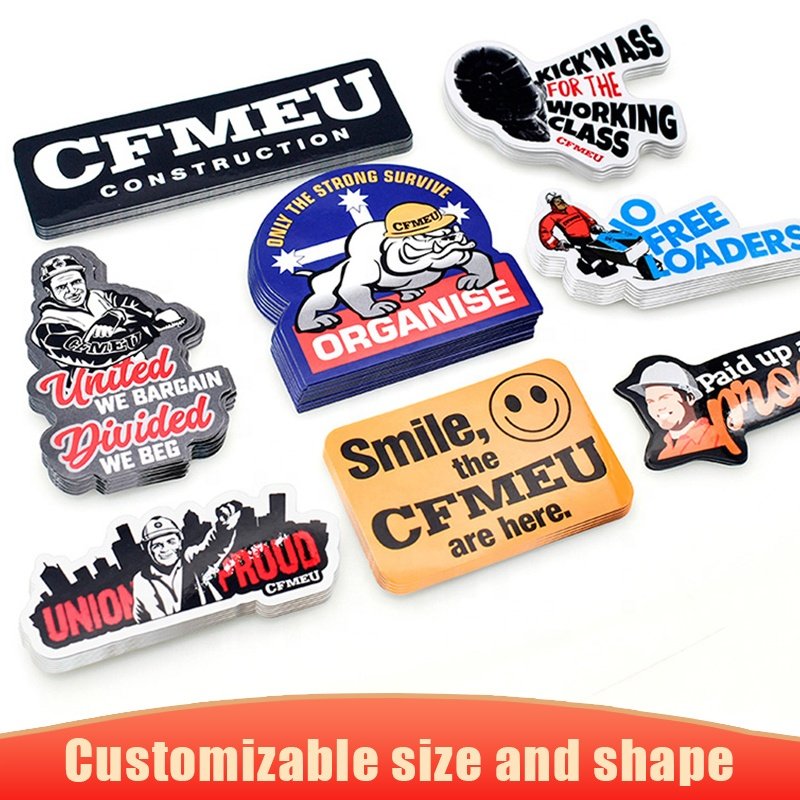Eco-friendly Die Cut Sticker Custom Matte Glossy Logo Waterproof Custom Cartoon Stickers