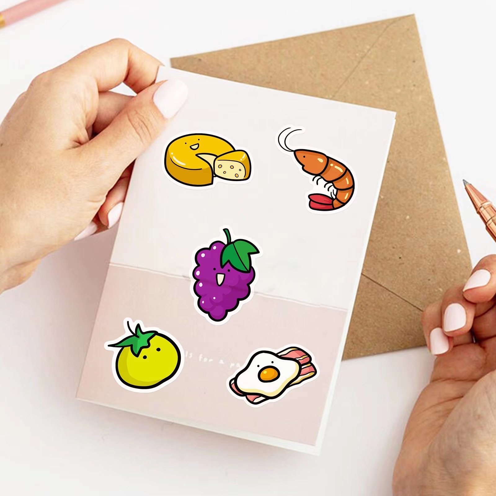 e-50pcs fruit and vegetable Fruit and vegetable plant graffiti stickers packs Skateboards car phone bottle cup