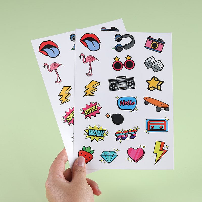 High Quality Printing Custom A4 A5 Label Cute Cartoon Waterproof PVC Kiss Cut Sticker Sheet