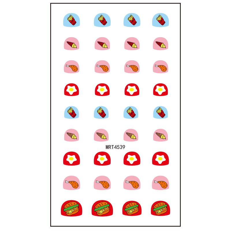 3D Custom Nail Sticker Set Nail Art Gold Cartoon Sticker Decal Professional For Kids