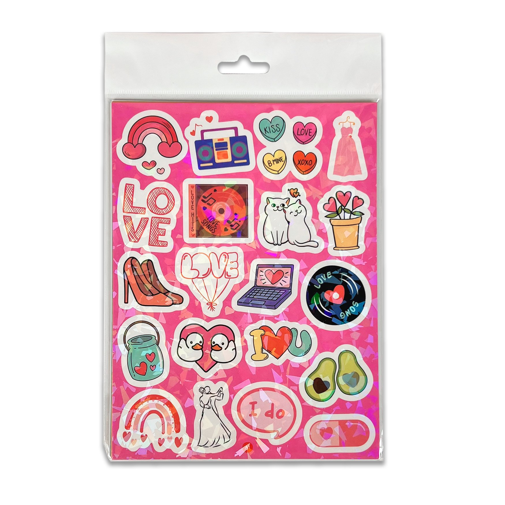 Custom Eco-friendly Adhesive Waterproof Holographic Brand Logo Die Cut Vinyl Paper Cute Kiss Cut Cartoon Sticker Sheet Custom