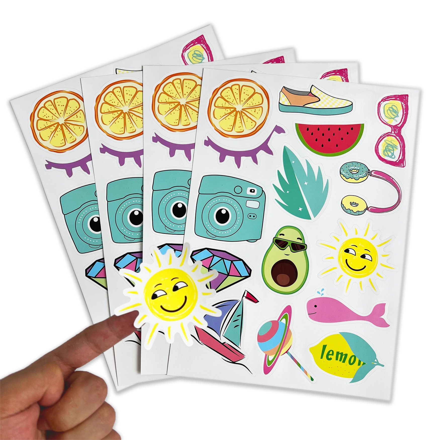 Custom Eco-friendly Adhesive Waterproof Holographic Brand Logo Die Cut Vinyl Paper Cute Kiss Cut Cartoon Sticker Sheet Custom
