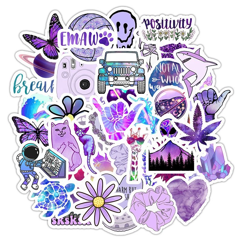 Wholesale 50 PCS Cartoon Cute Laptop Stickers Waterproof Trendy Luggage Reusable Stickers for Teens Girls
