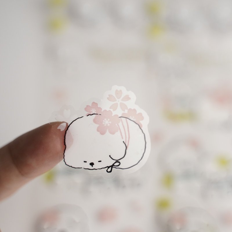 customizable stickers waterproof stickers Cosmetic label Box label Cute puppy translucent sticker