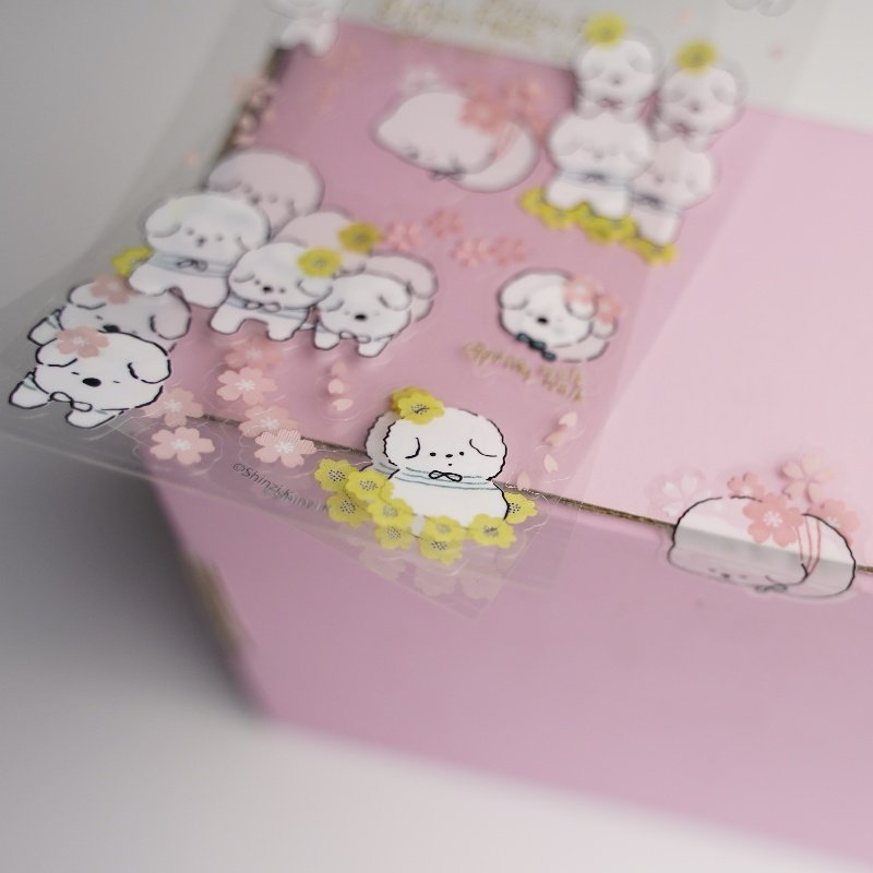 customizable stickers waterproof stickers Cosmetic label Box label Cute puppy translucent sticker