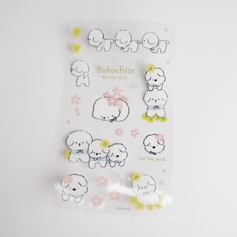 customizable stickers waterproof stickers Cosmetic label Box label Cute puppy translucent sticker