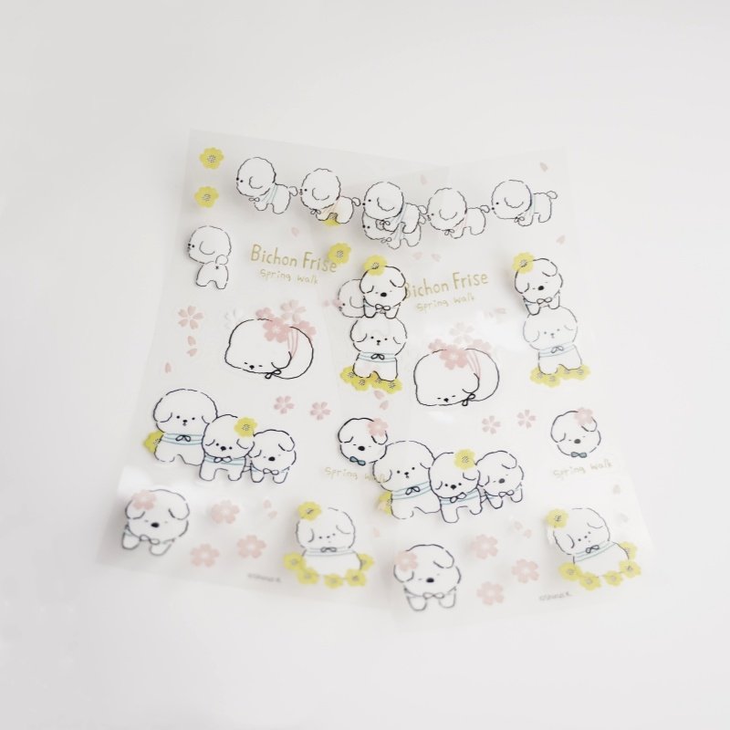 customizable stickers waterproof stickers Cosmetic label Box label Cute puppy translucent sticker
