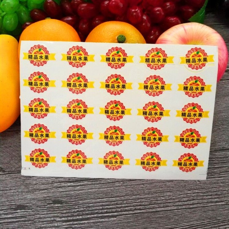 Custom All Shapes Banana Apple Fruit Label Stickers Frozen Adhesive Supermarket Waterproof Fruit And Vegetable Label Stickers