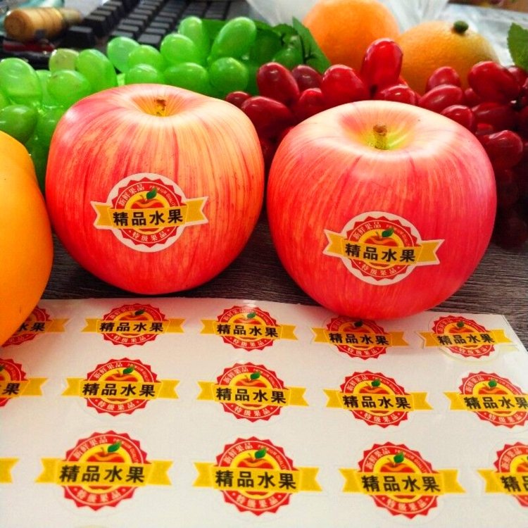 Custom All Shapes Banana Apple Fruit Label Stickers Frozen Adhesive Supermarket Waterproof Fruit And Vegetable Label Stickers