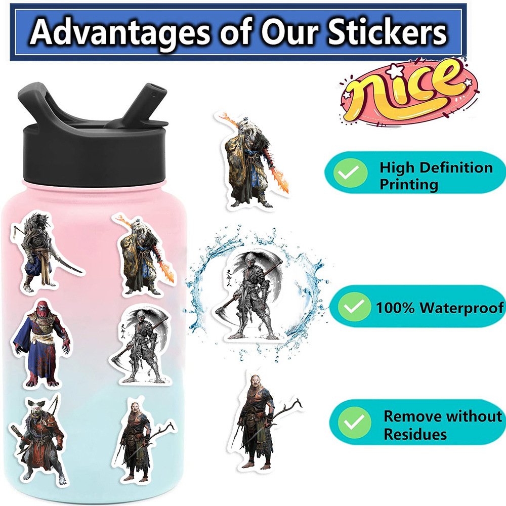57 Pcs New Game Black Goku Graffiti Stickers Decorate Guitar Notebook Luggage DIY Waterproof Stickers Wholesale