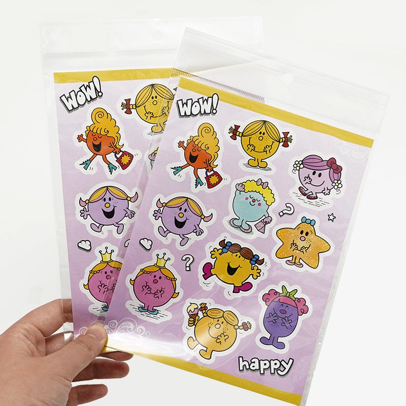 Eco friendly Promotional Self Adhesive Waterproof Custom Brand Logos Kawaii Cartoon Cute Kiss Cut Vinyl Stickers Sheet for Kids