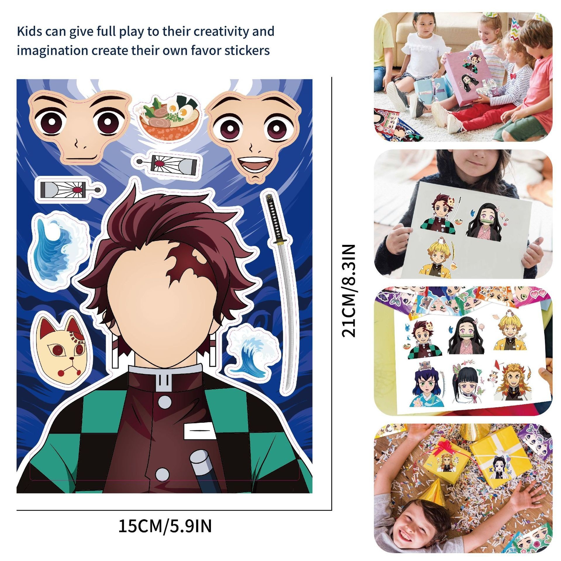 16 pcs in bags of children stickers for Demon Salyer toddler Parent-child interaction
