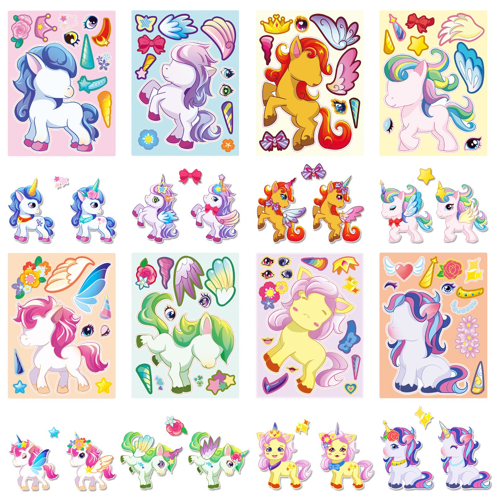 Custom Unicorn Stickers For Kids & Toddlers Cartoon Sticker Sheet For Kids custom Sticker Sheet
