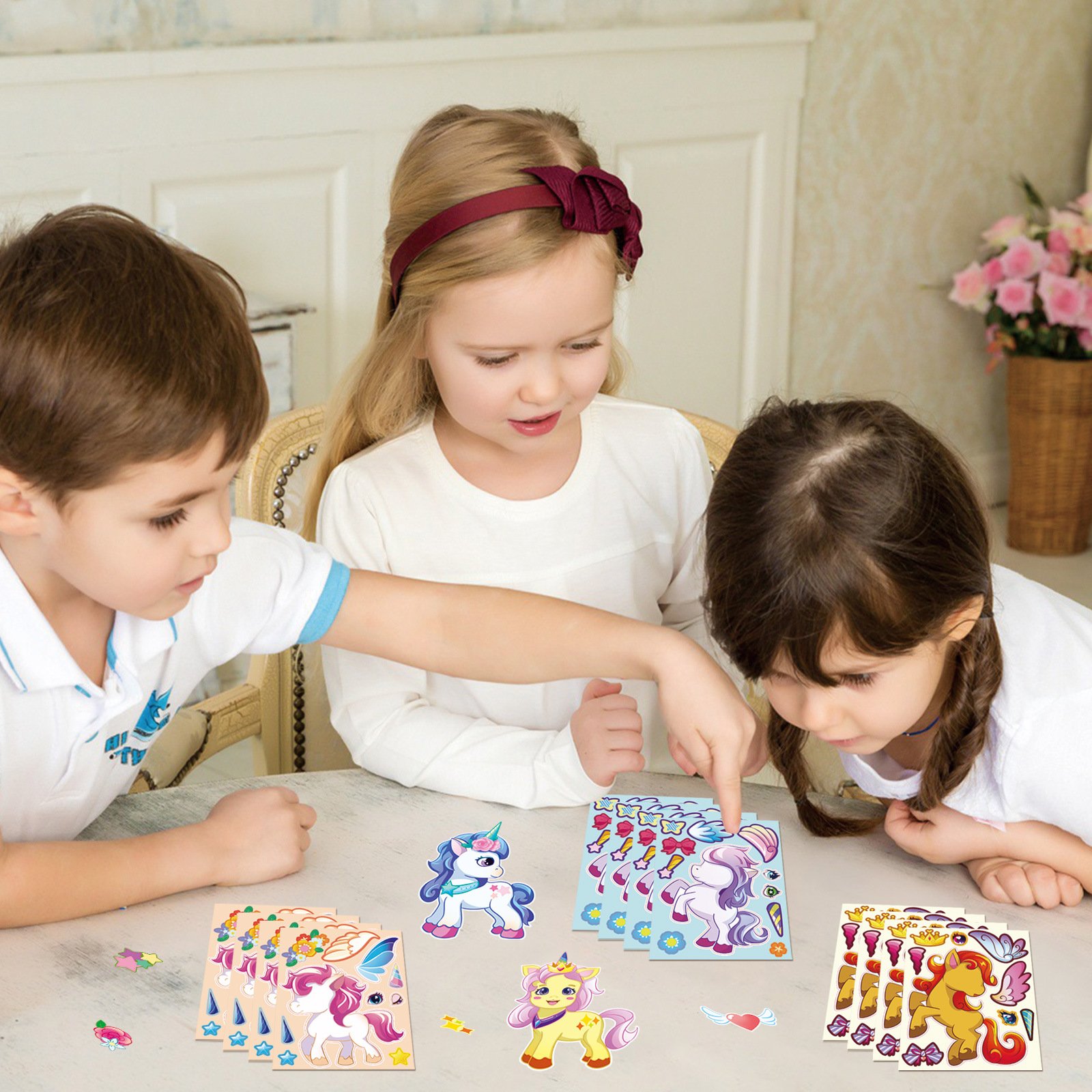 Custom Unicorn Stickers For Kids & Toddlers Cartoon Sticker Sheet For Kids custom Sticker Sheet