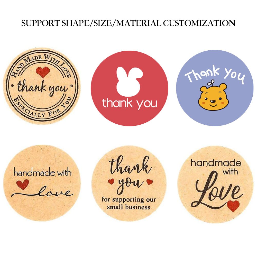 Wholesale Custom Printed Labels For Dessert Clothing Gifts Kraft Paper Bags Box Packaging Stickers With Logo