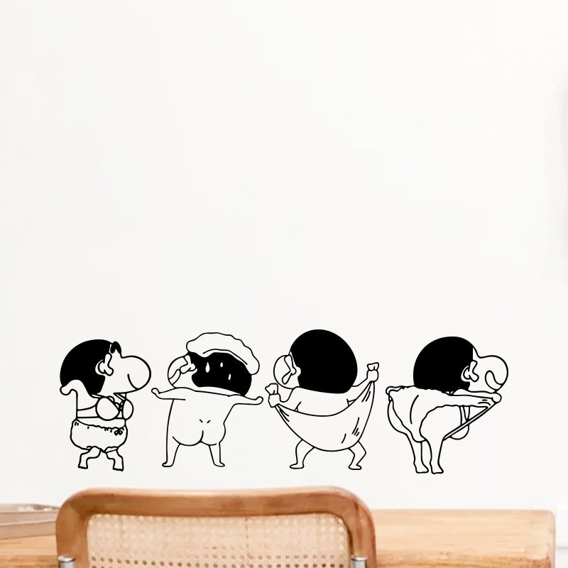 Wholesale ins style cartoon funny crayon small new precision carved blank sticker waterproof self-adhesive