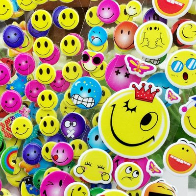 Cartoon Animation Kindergarten Reward Stickers Non-adhesive Paper 3D Bubble Stickers