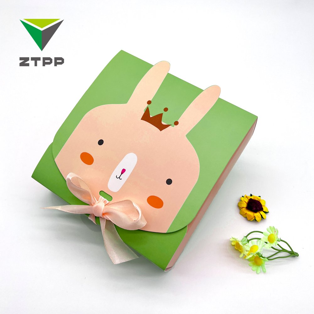 Custom Logo Cartoon Rabbit Cute Happy Candy Packaging Children Gift Foldable Boxes