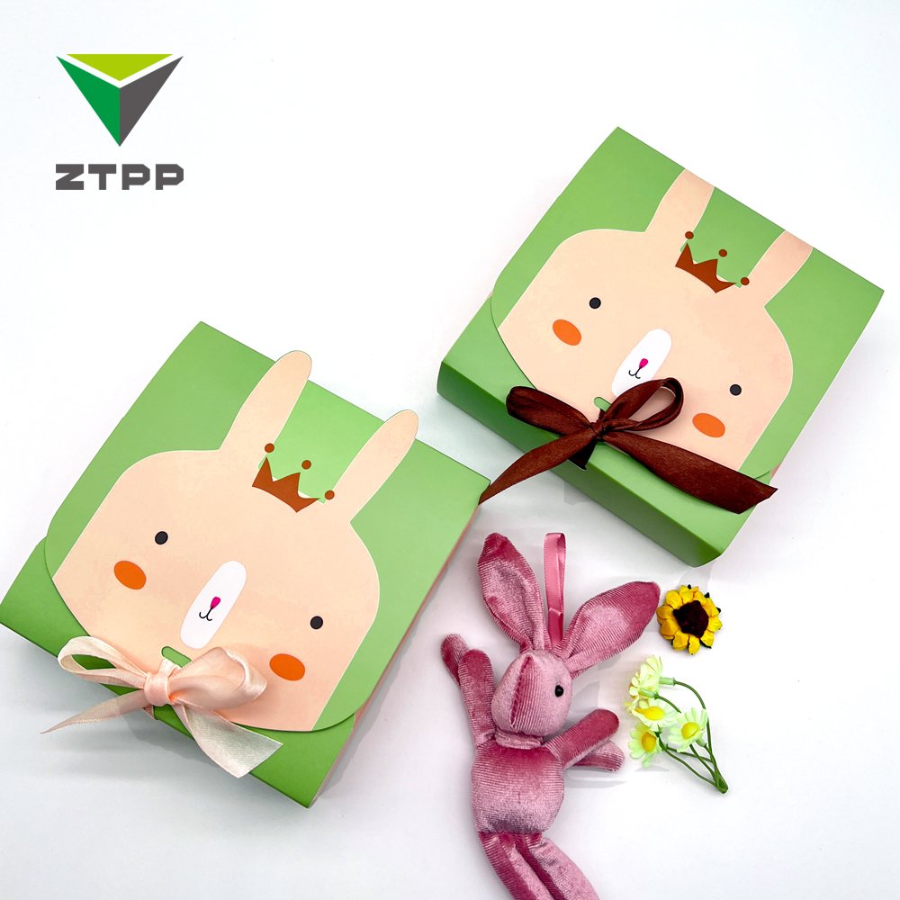 Custom Logo Cartoon Rabbit Cute Happy Candy Packaging Children Gift Foldable Boxes