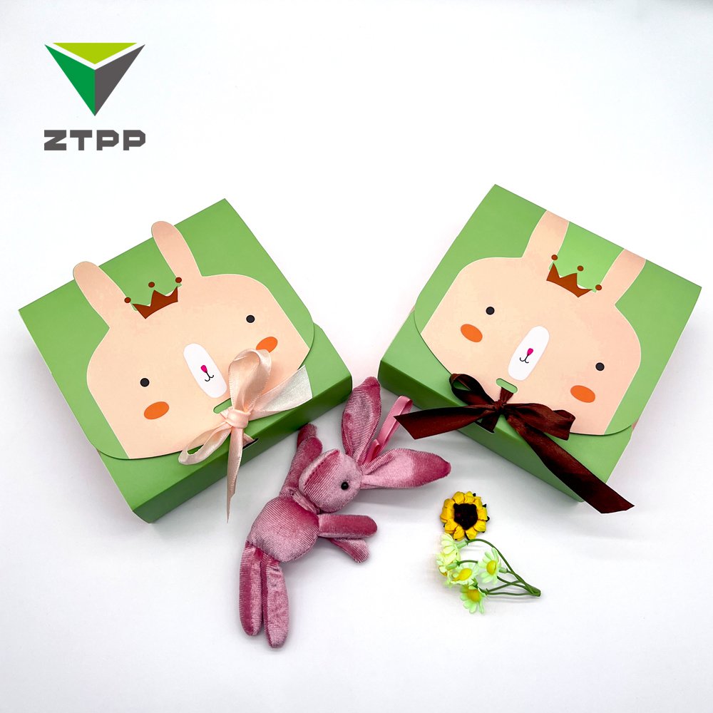 Custom Logo Cartoon Rabbit Cute Happy Candy Packaging Children Gift Foldable Boxes