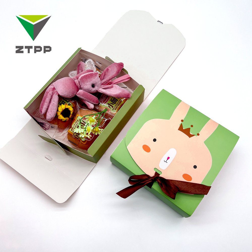 Custom Logo Cartoon Rabbit Cute Happy Candy Packaging Children Gift Foldable Boxes