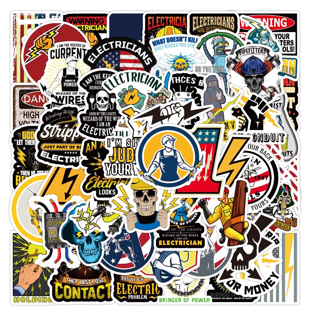 Hard Hat Stickers Welding worker electrician graffiti sticker waterproof safety helmet sticker wholesale custom