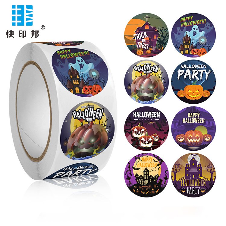 Customized Halloween Stickers Vinyl Waterproof Party Sticker Halloween Pumpkin Stickers For Kids Cute Cartoon Vinyl Decals
