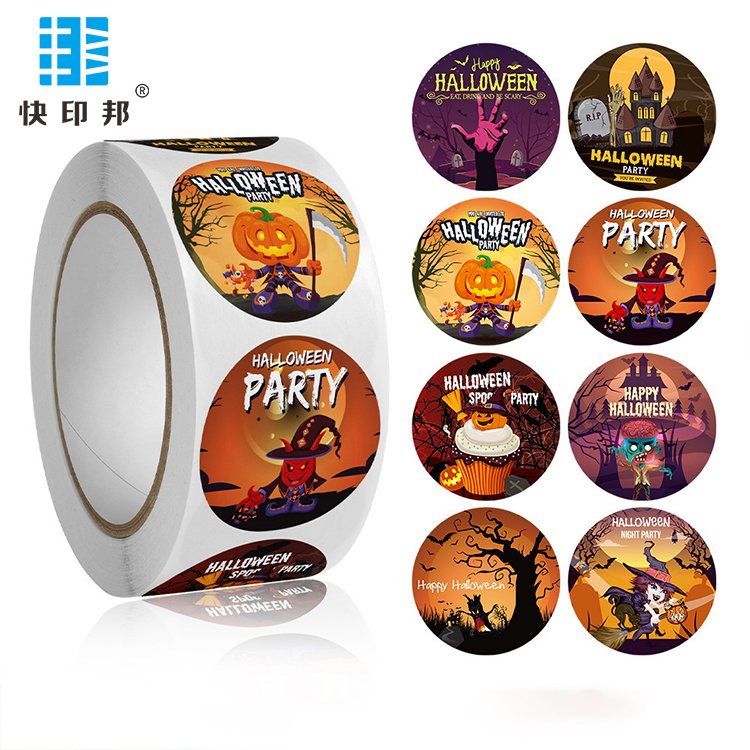 Customized Halloween Stickers Vinyl Waterproof Party Sticker Halloween Pumpkin Stickers For Kids Cute Cartoon Vinyl Decals