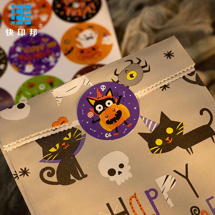 Customized Halloween Stickers Vinyl Waterproof Party Sticker Halloween Pumpkin Stickers For Kids Cute Cartoon Vinyl Decals