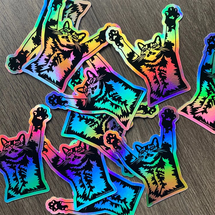 Customized cartoon stickers Holographic Sticker Rainbow Effect Custom Hologram Sticker