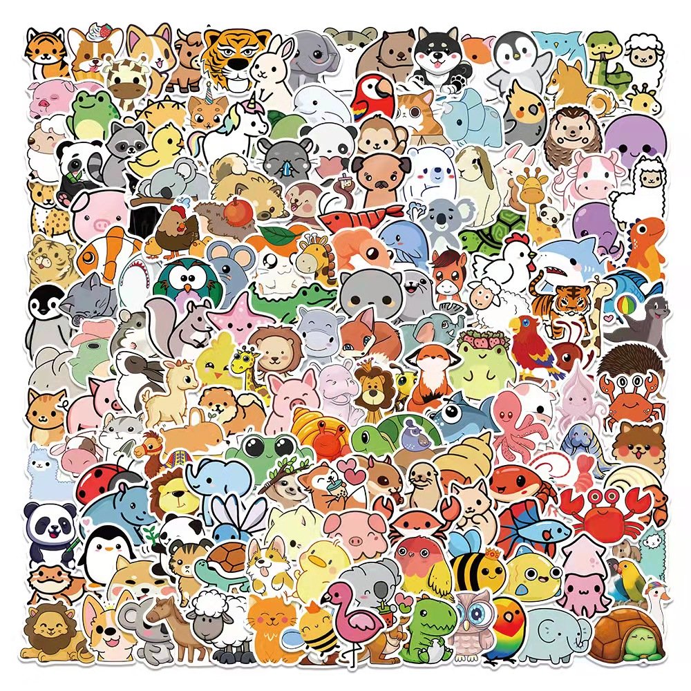 50 PCS cute Animal stickers vinyl waterproof kids phone Skateboard Notebook laptop stickers custom die cut sticker pack