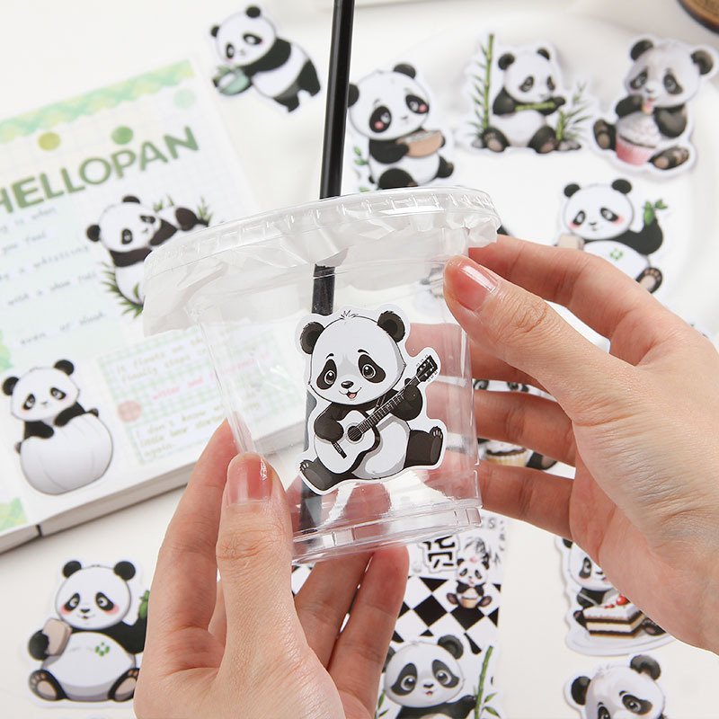 40 sheets/pack of colorful chubby cute panda stickers, cartoon account material stickers, children's creative stickers