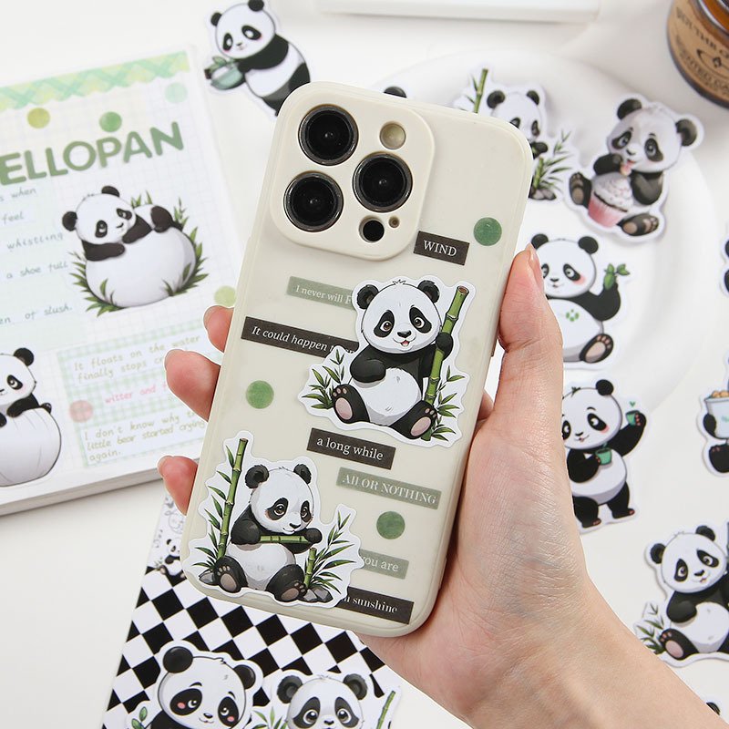 40 sheets/pack of colorful chubby cute panda stickers, cartoon account material stickers, children's creative stickers