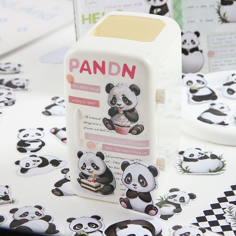 40 sheets/pack of colorful chubby cute panda stickers, cartoon account material stickers, children's creative stickers