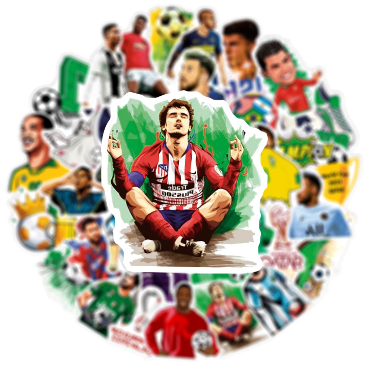 50pcs Die cut Football star Cartoon sticker cute kawaii anime decals waterproof scrapbooking laptop window sticker car sticker