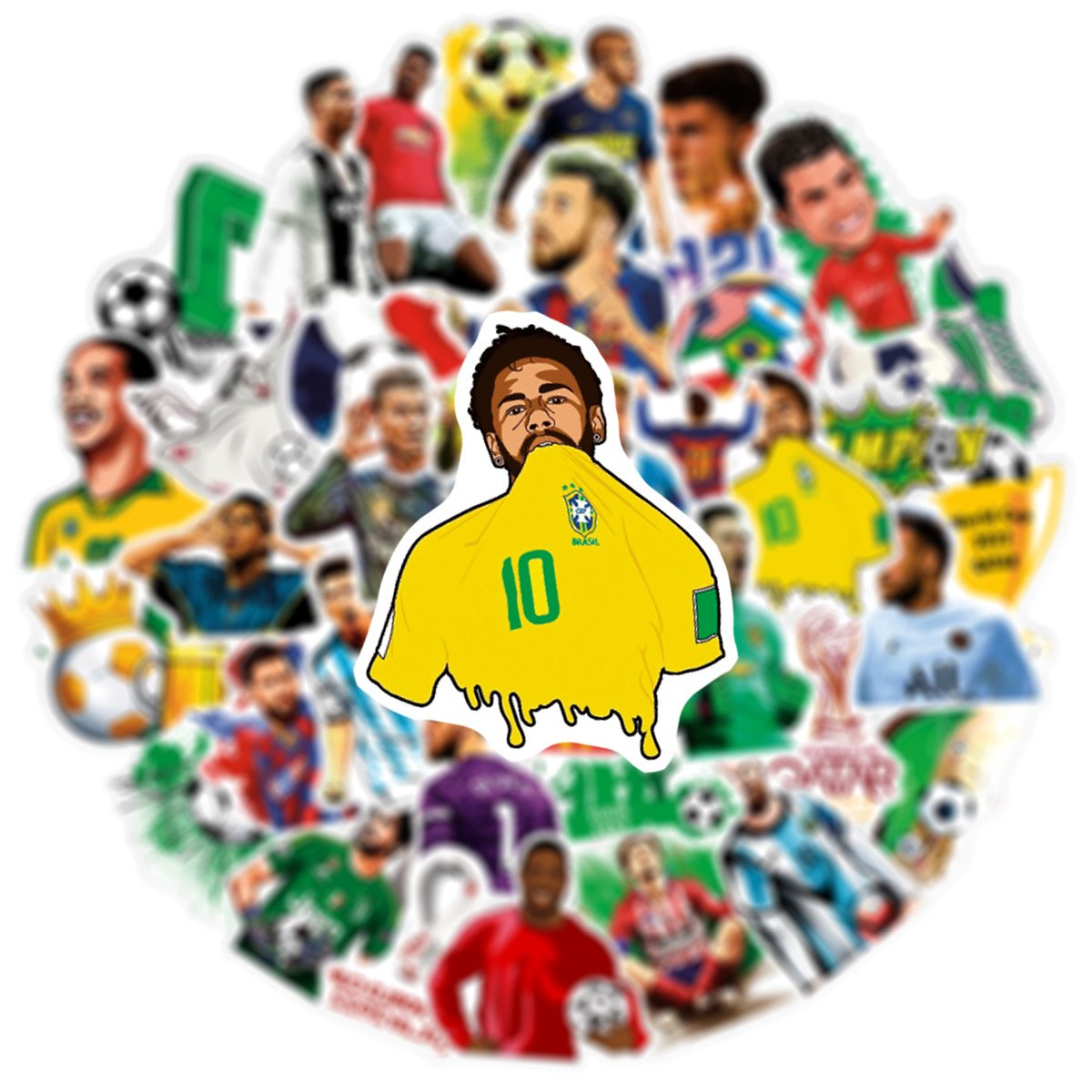 50pcs Die cut Football star Cartoon sticker cute kawaii anime decals waterproof scrapbooking laptop window sticker car sticker