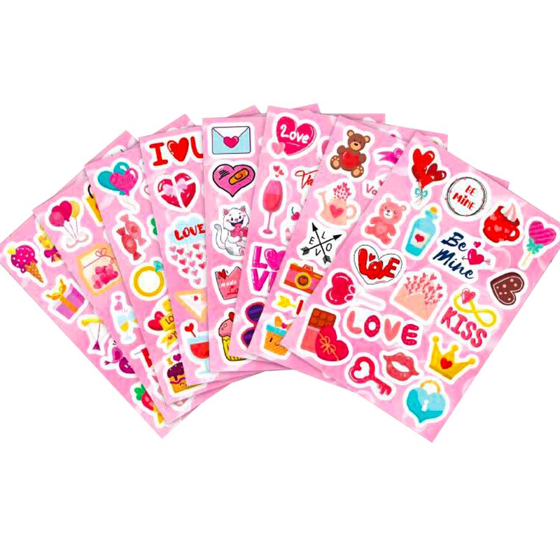 Custom Design A4 A5 A6 Waterproof PVC Vinyl Kiss Cut Sticker Paper Printing Adhesive Vinyl Cartoon Stickers Sheet