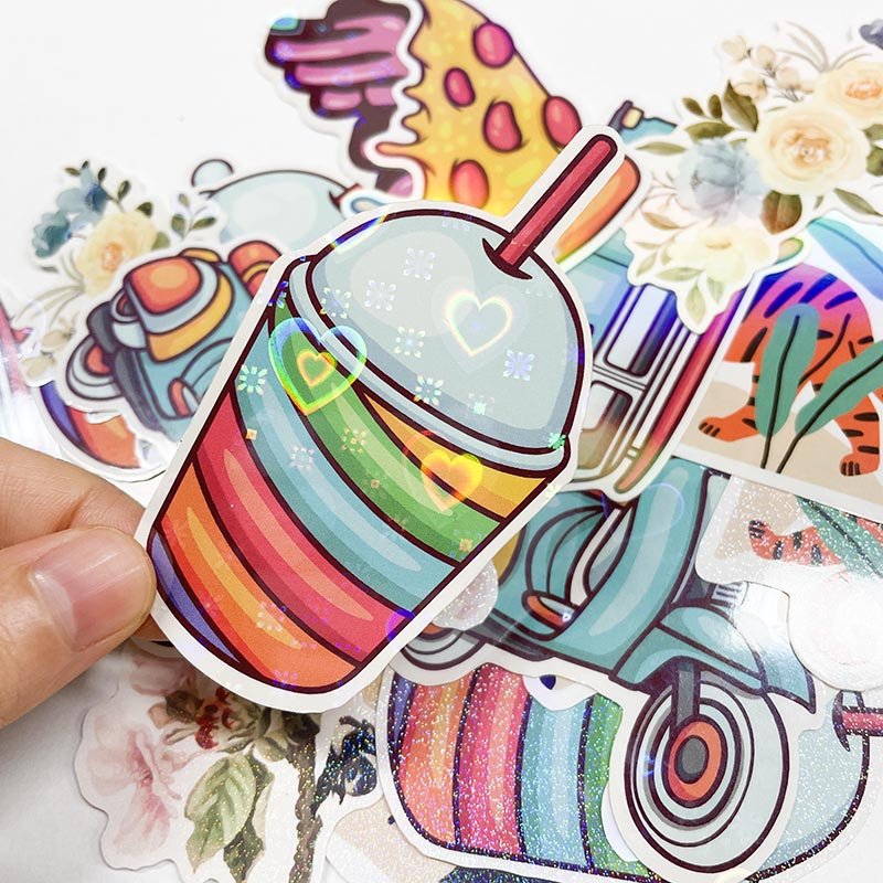 Custom Printing Waterproof Vinyl Die Cut Stickers Cute Cartoon Adhesive PVC Label Sticker