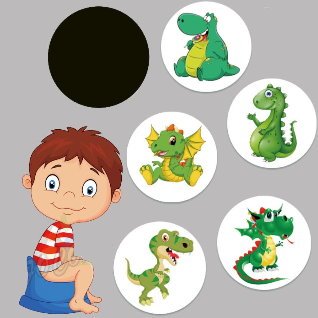 Custom Potty Training Magic Color Changing Cartoon Animal Sticker