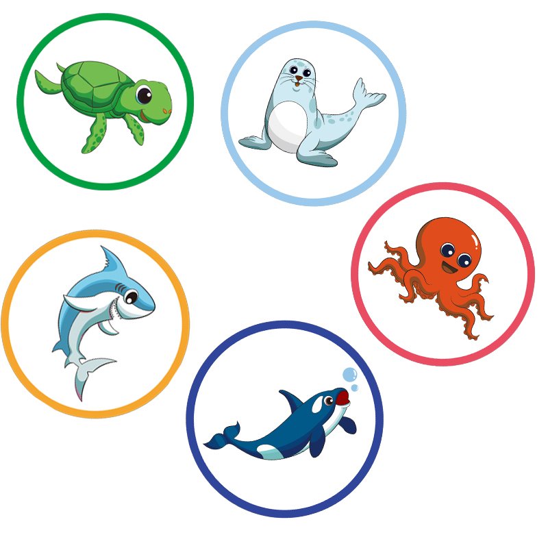 Custom Potty Training Magic Color Changing Cartoon Animal Sticker
