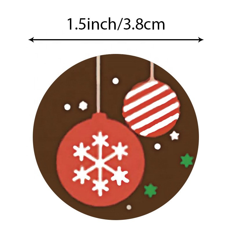 Colourful Merry Christmas Stickers Classic Christmas Day Gift Wrap Decoration Stickers Labels